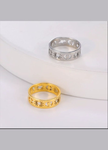 Кольцо "Солнце и Луна" из Медицинской Стали R028S-09 Символ Вечной Гармонии (Размер: мм (9 США)) Spikes (338861344)