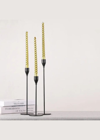 Подсвечники металлические высокие 3 предмета Чёрные Hell (303213300)