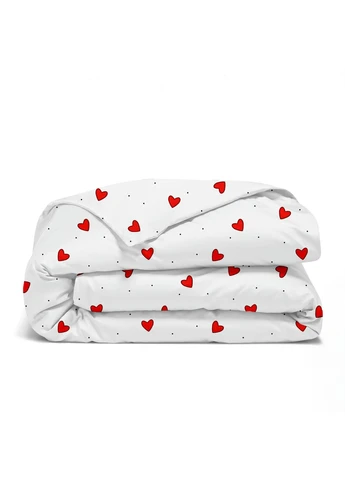 Двуспальное постельное белье с простыней на резинке CHERRY HEARTS CS1 (2200000034458) Cosas (392824212)