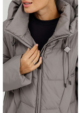 Сіра зимня пуховик великих розмірів батал Lora Duvetti