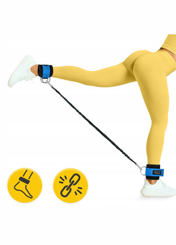 Манжети для тяги Ankle Strap 2 шт Black/Blue () 4FIZJO P-5907739314833 (275653828)