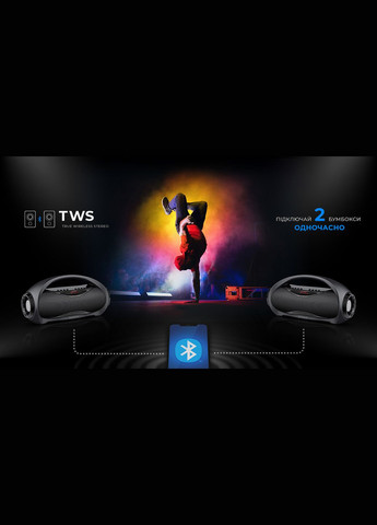 Колонка X-713 Black (12Вт, Bluetooth, FM, USB, microSD, AUX, 1800mA) Real-El (333824432)