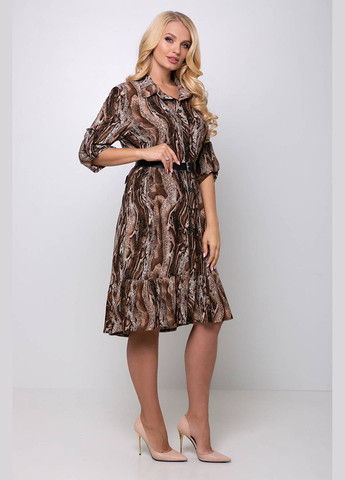 Коричнева повсякденний сукня із застібкою спереду періс коричневий Tatiana
