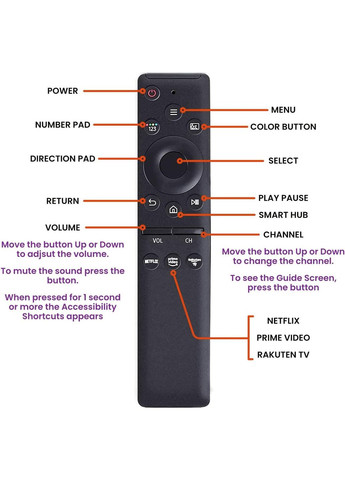 Универсальный пульт дистанционного управления Samsung Smart TV LCD LED UHD QLED 4K HDR No Brand (363320267)