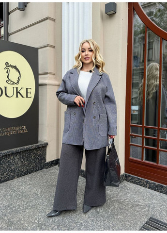 Подовжений жіночий жакет прямого силуету із трикотажного кашеміру на щільному велюрі No Brand (364653471)