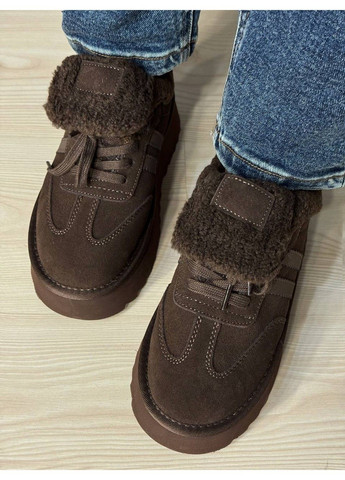 Черевики жіночі 009-7 уггі замшеві на хутрі коричневі Hengji (367915125)