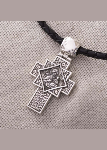 Срібний православний хрест з чорнінням 132488 Oniks (264392731)