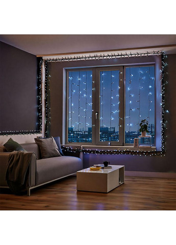 Новогодняя уличная гирлянда 50 м 500 LED с солнечной батареей черный провод Белый SB500L50MBW No Brand (369478415)