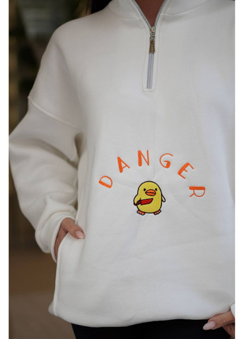 Білий світшот жіночий «скажена качечка» — замір в описі Vione однотонний без декору (368708905)