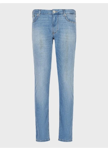 Синие демисезонные прямые джинсы 7065590 синий 40 5o2178 Emporio Armani