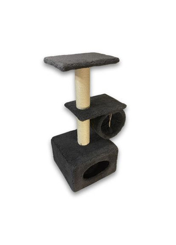 Дряпка Саванна для котів з барабаном сіра 38x38x90 см (*) Природа (338098011)