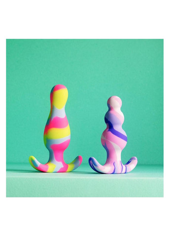 Анальная пробка конусообразная со стопером Avant Kaleido разноцветная Blush (303880572)