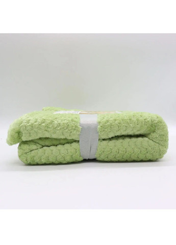 Двоспальний плюшевий плед покривало ковдра з геометричним візерунком на ліжко диван 150x200 см (480774-Prob) Зелений Unbranded (342230058)