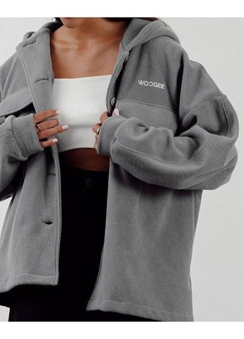 Серая повседневный, кэжуал рубашка с надписями No Brand с длинным рукавом