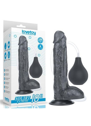 Фаллоимитатор с имитацией семян - Squirt Extreme Dildo 10" 25,4 см Black Drive Lovetoy (322185428)