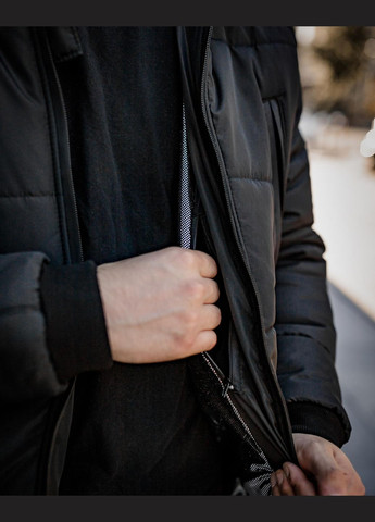 Чорна зимня куртка зимова високотехнологічна підкладка, яка утримує тепло і не парить No Brand