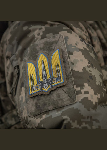 Нашивка Тризуб UA-Wing (вишивка) Coyote M-TAC (315047297)