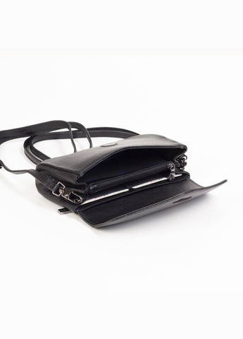 Маленька жіноча шкіряна сумка крос-боді 2532-45 чорна Karya (341319365)
