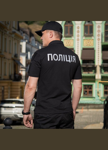 Поло Полиция со световозвращающей надписью и нашивкой 65/35 Black () M-TAC (303413868)