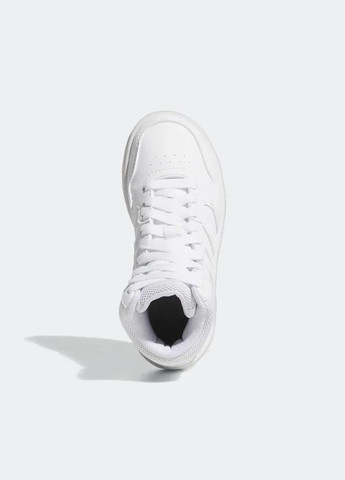 Білі всесезонні кросівки kids hoops mid cloud white/cloud white/grey two р.5.5//24.5см adidas