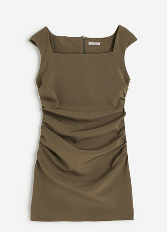 Оливкова (хакі) ділова сукня H&M однотонна