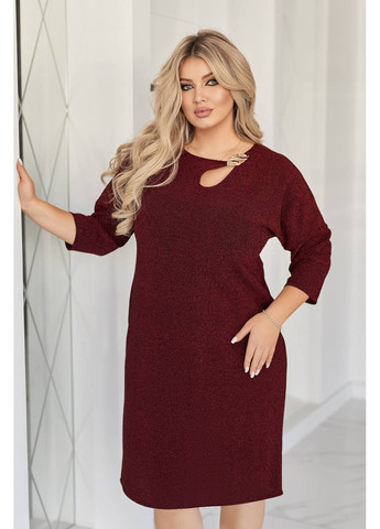 Бордова святковий, повсякденний, ділова, кежуал жіноча сукня міді Style Point однотонна