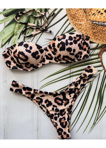 Світло-бежевий купальник-бандо push up Trendy