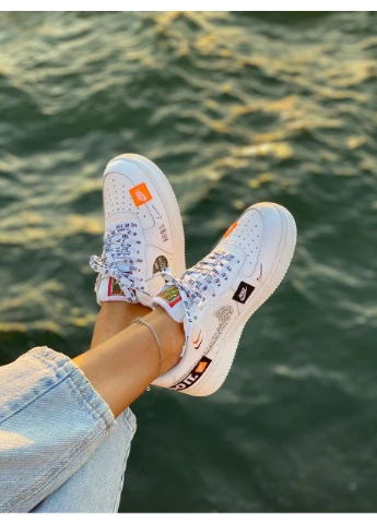 Білі кросівки чоловічі nike air force 1 low just do it white 1 найк аір форс 1 білі демісезон No Brand