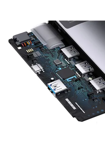 USB-хаб Type-C HUB Docking Station （Type-C to USB3.0*4） (WKWG070013) Baseus Metal Gleam Series 4-in-1 Multifunctional (369159742)