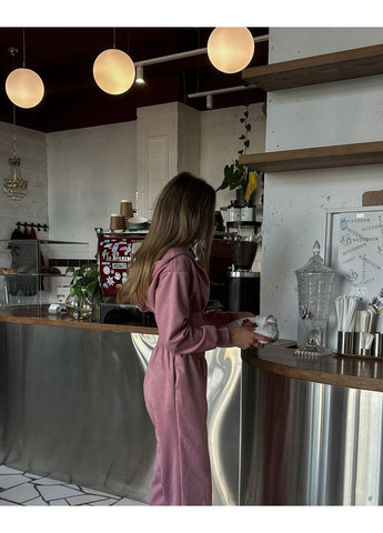 Стильний замшевий комбінезон Luna пудровий