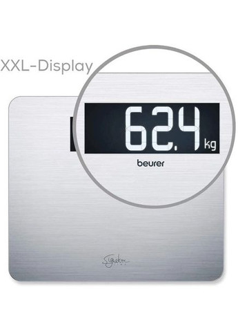 Ваги підлогові, 200кг, аnti-fingerprint, 3хААА в комплекті, скло/сталь, сірий Beurer (315817074)