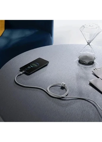 Кабель USB to USB-C Baseus Gem Fast-Charging 100W 1м Цинковый сплав Нейлон Лунный белый No Brand (402844164)