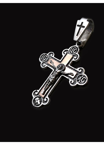 Православный серебряный крестик с золотыми пластинами. Кулон Спаси и Сохрани DeLoS (352229382)