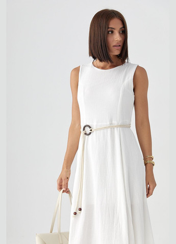 Молочное откровенный муслиновое платье с поясом - голубой цвет Lurex