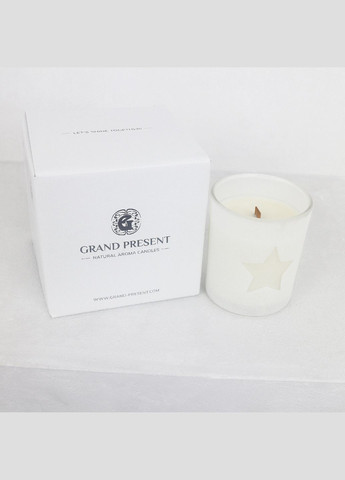 Аромасвічка з соєвого воску біла ЛЕЙЛА - ЧАЙ ДЛЯ СПА з дерев'яним гнотом 170g 35h (NAC 1117) Гранд Презент (302666423)