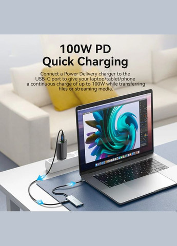 Док-станція USB3.1 Type-C --> HDMI/USB 3.0x3/SD/TF/PD 100W 7-in-1 Vention (315503038)