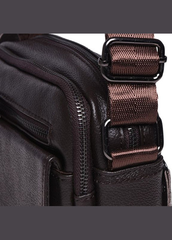Сумка чоловіча шкіряна через плече коричневого кольору 100316 Brown Borsa Leather (302007843)