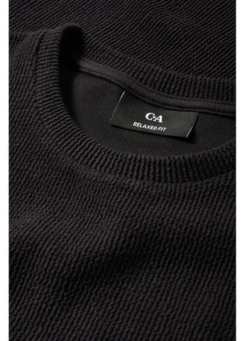 Чорна футболка оверсайз C&A