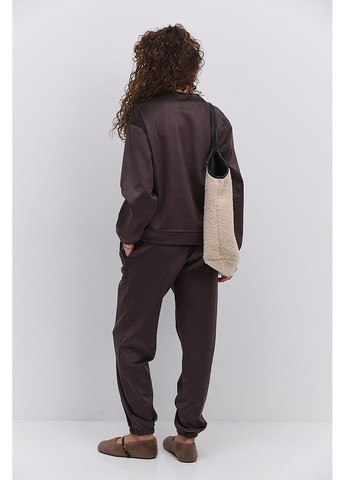 Жіночий спортивний костюм з вельвету на флісі шоколадний Arjen (370602272)