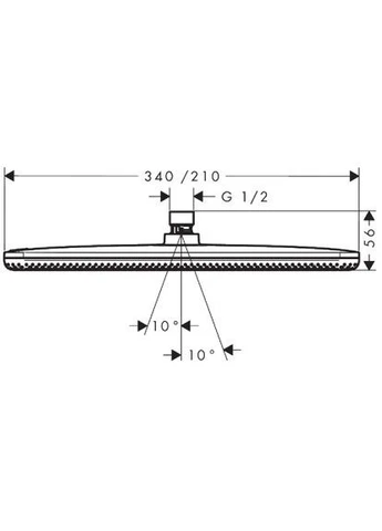 Верхній душ RAINDANCE ALIVE, чорний/матовий, прямокутна Hansgrohe (401624234)