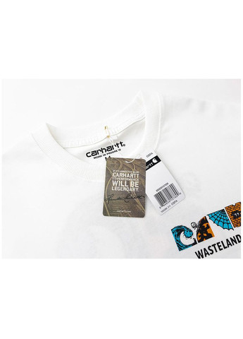 Черная футболка белая Carhartt Wastelands White Tee Mens