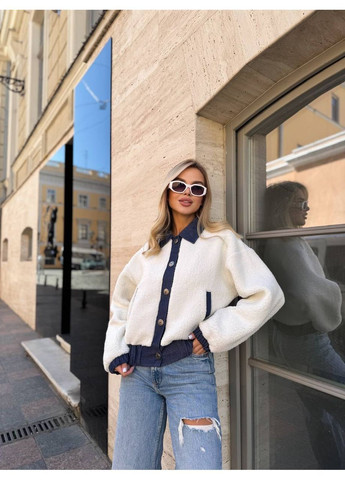 Молочная демисезонная куртка турецкий мех тедди No Brand