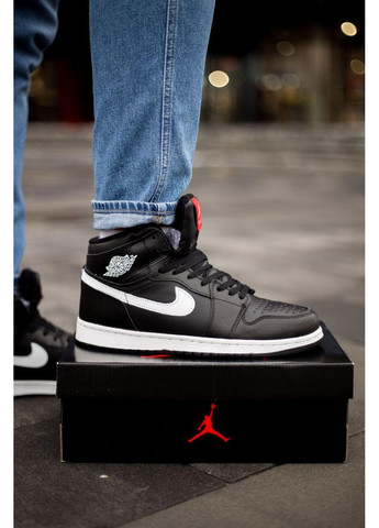 КРОСІВКИ ЖІНОЧІ NIKE AIR JORDAN 1 HIGH BLACK WHITE WINTER НАЙК АІР ДЖОРДАН No Brand чорні демісезони (367178049)