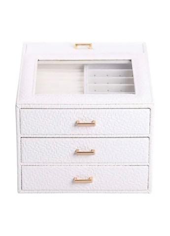 Скринька для прикрас з еко шкіри 3 яруси органайзер для ювелірних виробів HP-5-16W Yiwu (370800586)