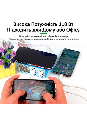 Быстрое зарядное устройство + беспроводная зарядка RL-304S 4xUSB/2xUSB Type-C PD3.0/2xUSB QC3.0/ 100W Relife (317204199)