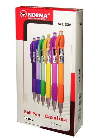 Ручка кулькова автомат " " /336/ синя, CAROLINA (12/144/1728) Norma (367750518)