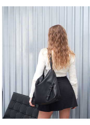 Женская сумка Робби черная экокожа молодежная мягкая для повседневного использования с молнией ProDobro (367267743)