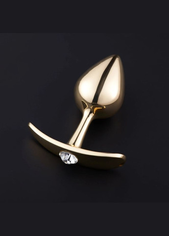 Анальная пробка с камешком, золотистая, L Roomfun (335425673)