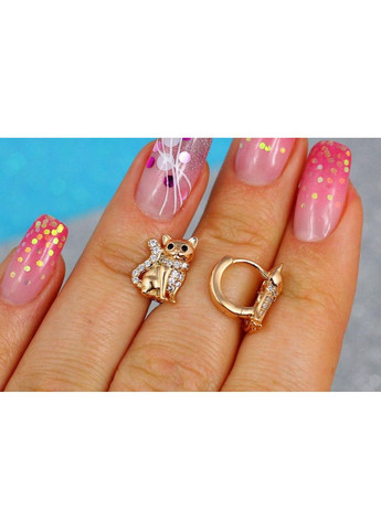 Серьги детские Котята 1,3 см золотистые love-shopping Xuping Jewelry (362504709)