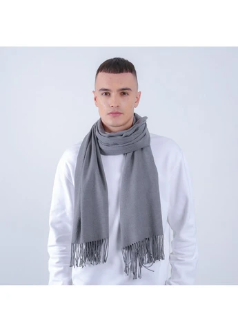 Палантин чоловічий однотонний кашемір сірий IDANA 946-003 LuckyLOOK 946-003M (362697887)